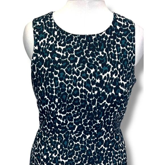 J. Crew Cotton Jacquard Leopard Print Sleeveless Dress Size 8 Womens - Picture 2 of 9